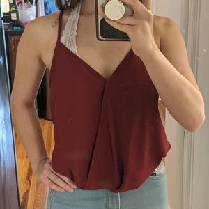 Lily White - Wine Surplice Tank